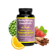 Image of a bottle of Essentials Resveratrol. Around the bottle are strawberries, peas, cinnamon sticks, and a lemon slice.
