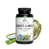 Image of a bottle of Optimal One Digest-A-Meal with Aloe and plant enzymes behind the bottle.