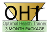 A picture of the Optimal Health trainer depicting the letters "O," H," and "T" The "T" is replaced by a woman with her arms out to form a "t" shape. There is a gold triangle in the background. and under the "OHT" is the text "Optimal Health Trainer" with a green gradient behind it.