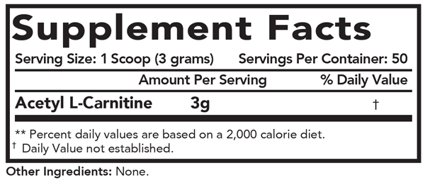 Essential L-Carnitine Supplement Facts