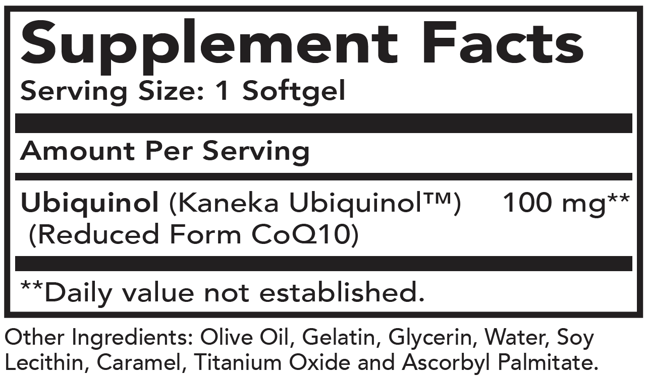Essential Ubiquinol Supplement Facts