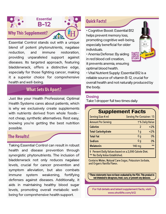 Essential B-12 Single Fact Card PNG Essential B-12 Single Fact Card