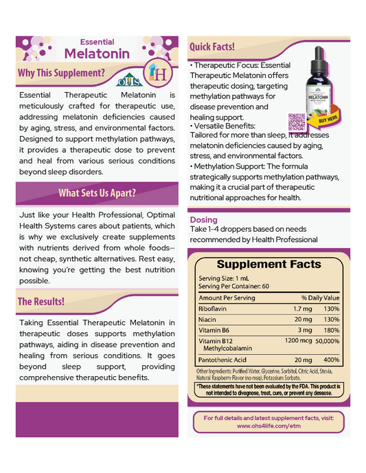 Essential Melatonin Single Page Fact Card PNG Essential Melatonin Single Page Fact Card