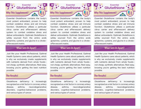 Essentials Glutathione 3-Page Fact Card PNG Essentials Glutathione 3-Page Fact Card