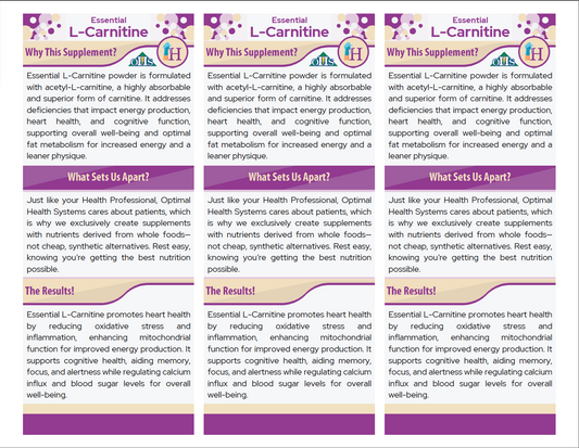 Essentials L-Carnitine 3-Page Fact Cards PNG Essentials L-Carnitine 3-Page Fact Cards