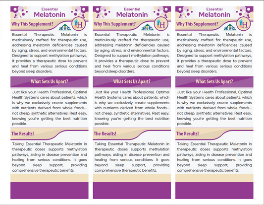Essentials Melatonin 3-Page Fact Cards PNG Essentials Melatonin 3-Page Fact Cards