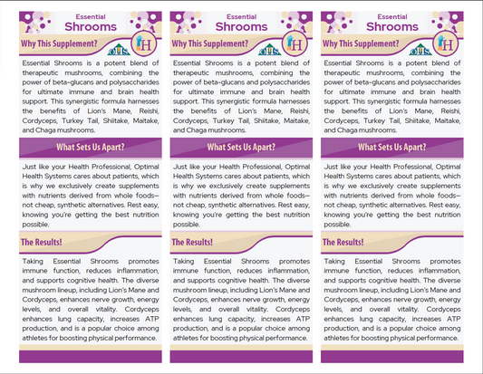 Essentials Shrooms 3-Page Fact Cards PNG Essentials Shrooms 3-Page Fact Cards PDF
