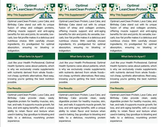 Lean Clean Protein Double Page Fact Cards PNG Optimal Lean Clean Protein Double Page Fact Cards