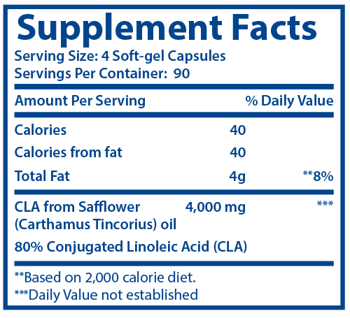 Optimal LipoLean CLA Supplement Facts