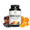 Image of a bottle of Optimal Whole C. Around the bottle are some cherries, oranges, and grapefruit.