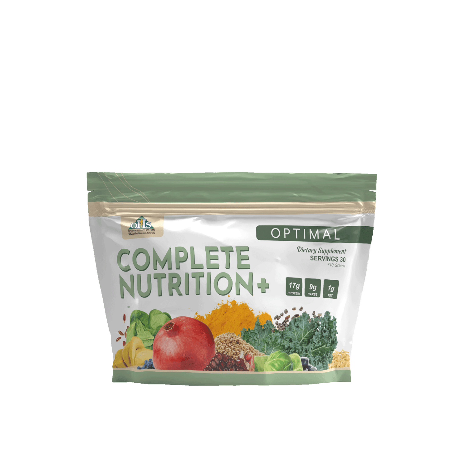 Image of a bag of Optimal Complete Nutrition Plus.