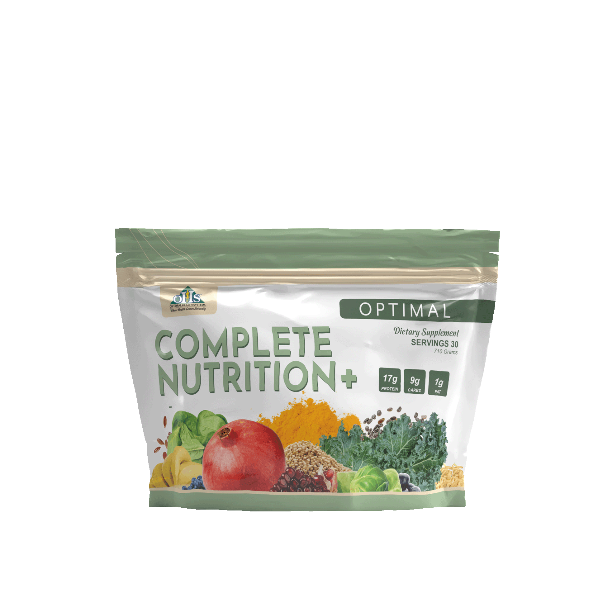 Image of a bag of Optimal Complete Nutrition Plus.