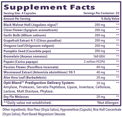 Opti-Para Supplement Facts