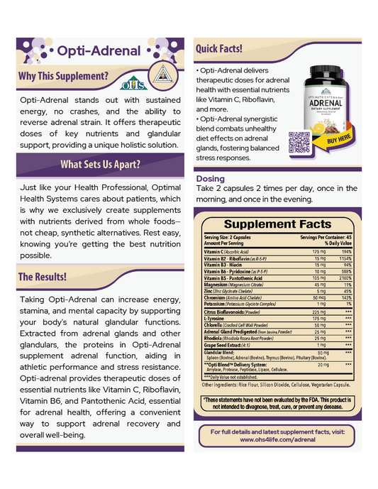 Opti Adrenal Single Page Fact Card PNG Opti Adrenal Single Page Fact Card