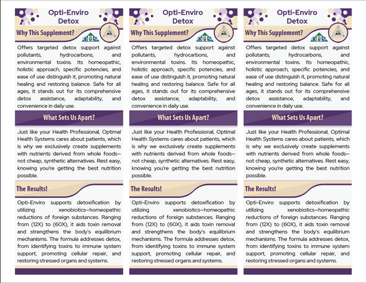 Opti Enviro Detox Double Page Fact Cards Opti Enviro Detox Double Page Fact Cards