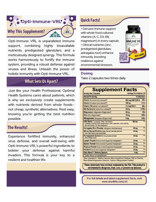 Opti Immune VRL Single Page Fact Card PNG Opti Immune VRL Single Page Fact Card