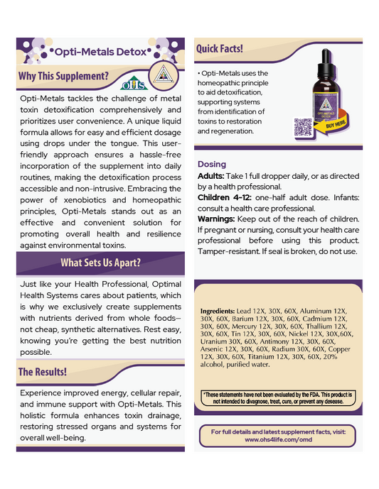 Opti Metals Detox Single Page Fact Card PNG Opti Metals Detox Single Page Fact Card