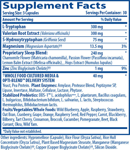 REM Sleep Supplement Facts