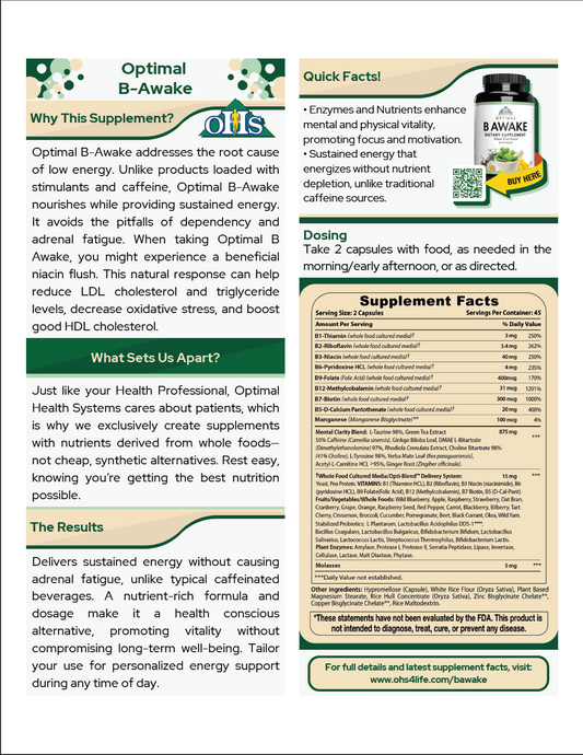 Optimal B-Awake Single Fact Card PNG Optimal B-Awake Single Page Fact Card