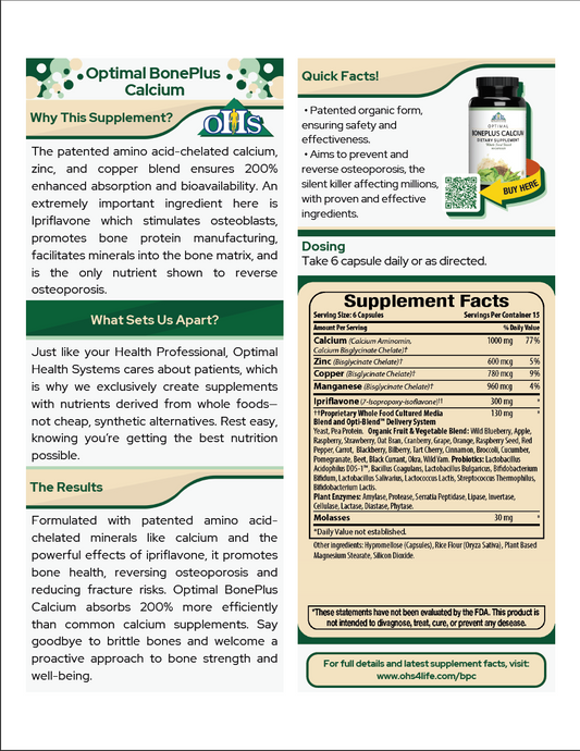 Optimal Bone Plus Calcium Single Fact Card PNG Optimal Bone Plus Calcium Single Fact Card