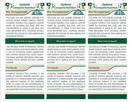 Optimal Complete Nutrition Double Page Fact Cards PNG Optimal Complete Nutrition Double Page Fact Cards