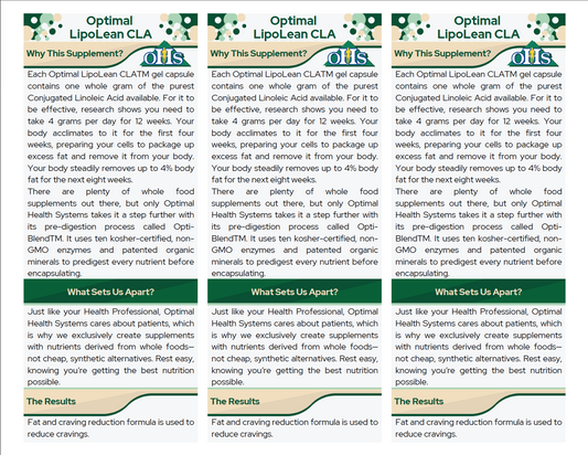 Optimal Lipolean Double Page Fact Cards PNG Optimal LipoLean Single Page Fact Cards