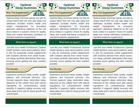 Optimal Sleep Gummies Double Page Fact Cards PNG Optimal Sleep Gummies Double Page Fact Cards