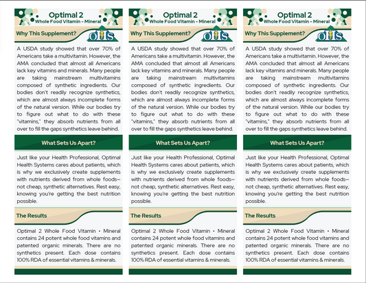 Optimal Whole Food Vitamin Mineral Double Page Fact Cards PNG Optimal Whole Food Vitamin Mineral Double Page Fact Cards