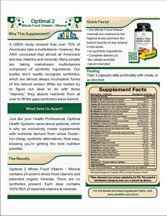 Optimal Whole Food Vitamin Mineral Single Fact Card PNG Optimal Whole Food Vitamin Mineral Single Fact Card