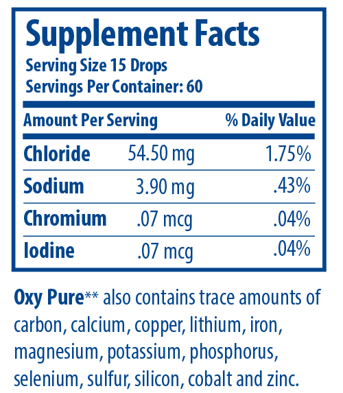 Optimal Oxy-Pure Supplement Facts