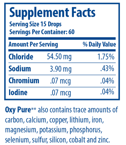 Optimal Oxy-Pure Supplement Facts