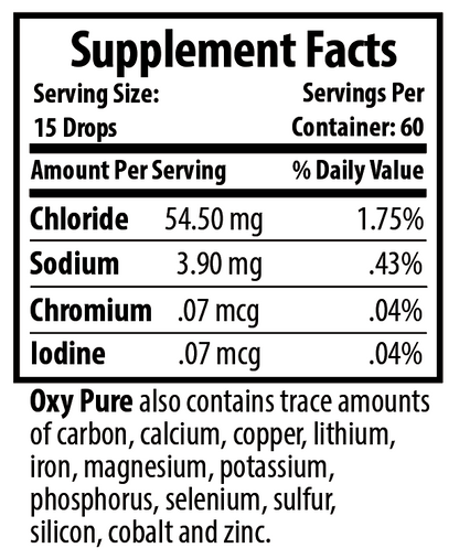 Optimal Oxy-Pure Supplement Facts