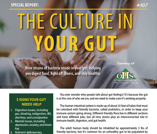 A Cropped image of the PDF "Special Health Report #107" The Culture in Your Gut