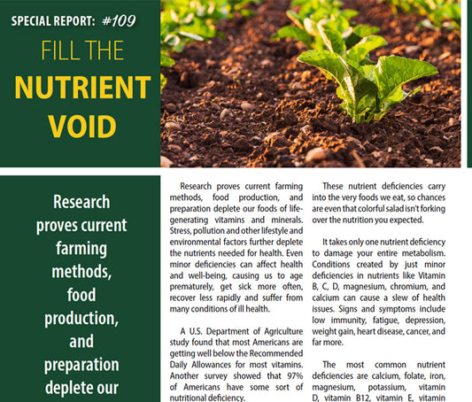 A Cropped image of the PDF "Special Health Report #109" Fill the Nutrient Void