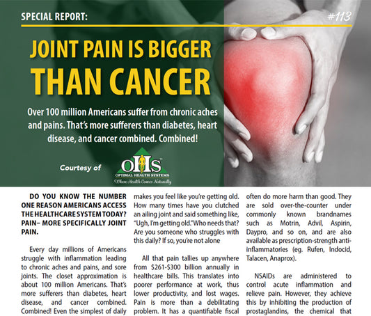A Cropped image of the PDF "Special Health Report #113" Joint Pain is Bigger Than Cancer