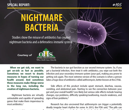 A Cropped image of the PDF "Special Health Report #105" Nightmare Bacteria